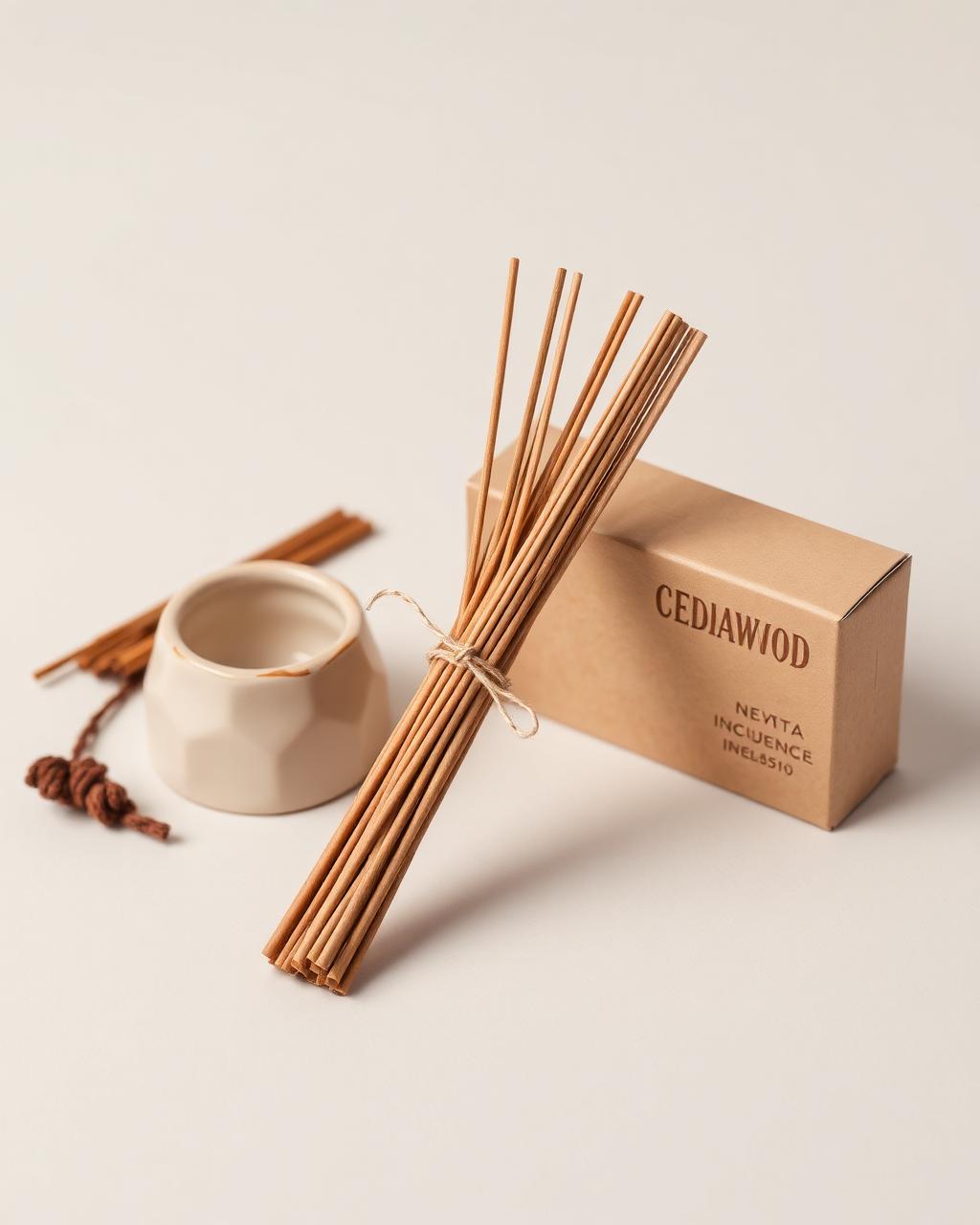 Cedarwood Himalayan incense sticks with ceramic holder and box